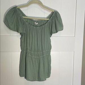Maurices Sage Green Off-Shoulder Blouse